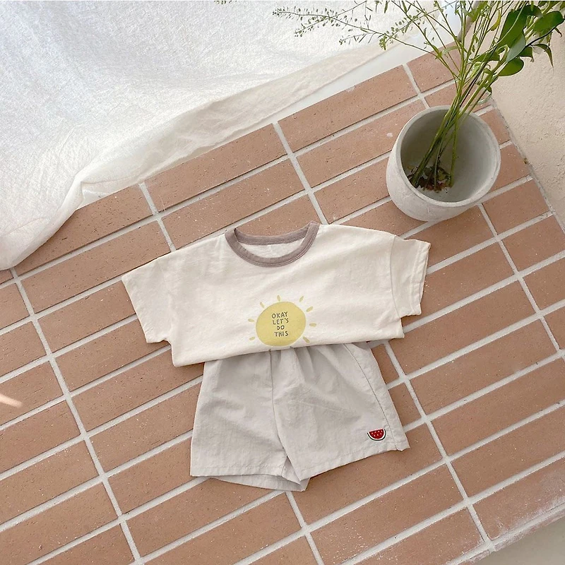 MyKids-USA Baby Fruit Embroidered Pattern Summer Beach Comfy Shorts