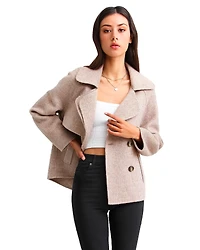 Belle & Bloom Womens I'm Yours Wool Blend Peacoat