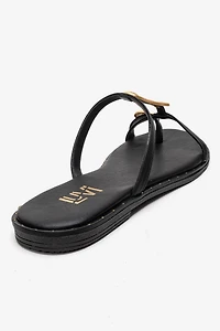 Forever & Always Womens Tessa Leather Thong Sandals
