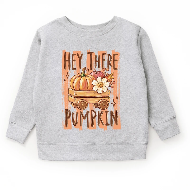 The Juniper Shop - Youth Graphic Sweatshirt Hey There Pumpkin Stripes