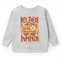 The Juniper Shop  - Youth Graphic Sweatshirt Hey There Pumpkin Stripes