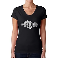 LA Pop Art Womens Word V-Neck T-Shirt - 90's Rappers