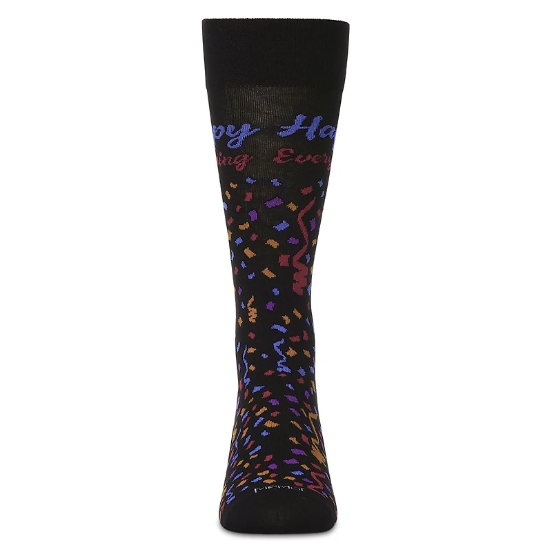 MeMoi Men's Happy Everything Rayon From Bamboo Crew Socks