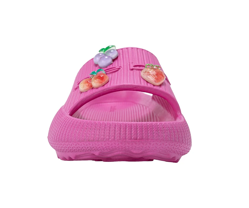 bebe Girl's EVA Slide Sandals with Fruit Charms