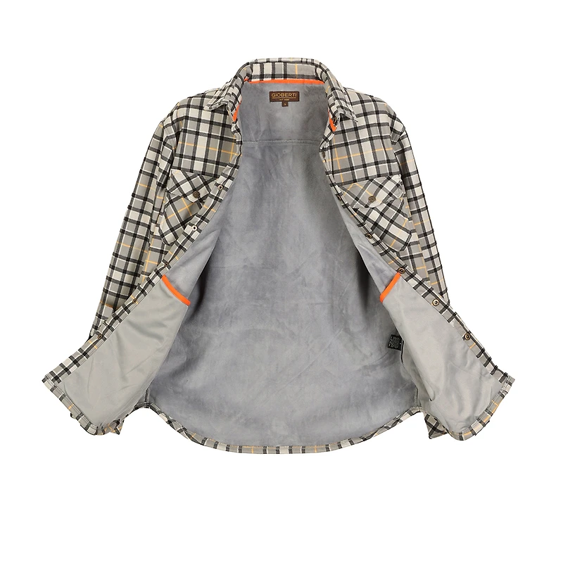 Gioberti Men's Checkered Flannel Jacket With Sherpa Underlining