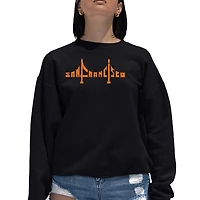 LA Pop Art San Francisco Bridge - Women's Word Crewneck Sweatshirt
