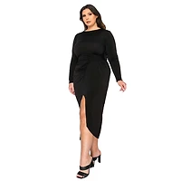 L I V D Women's Plus Estelle Ruched Bodycon Midi Dress