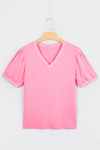 Threaded Pear Women's Lilah Short Puff Sleeve Blouse