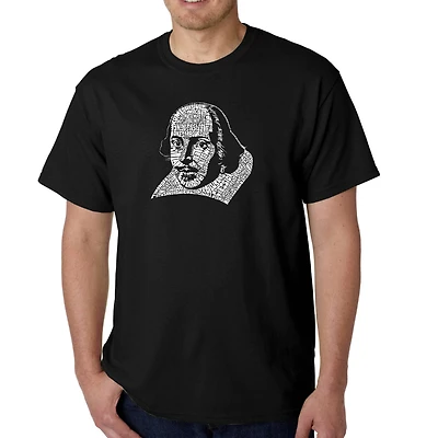 LA Pop Art Men's Shakespeare Word T-Shirt - 100% Cotton Crew Neck