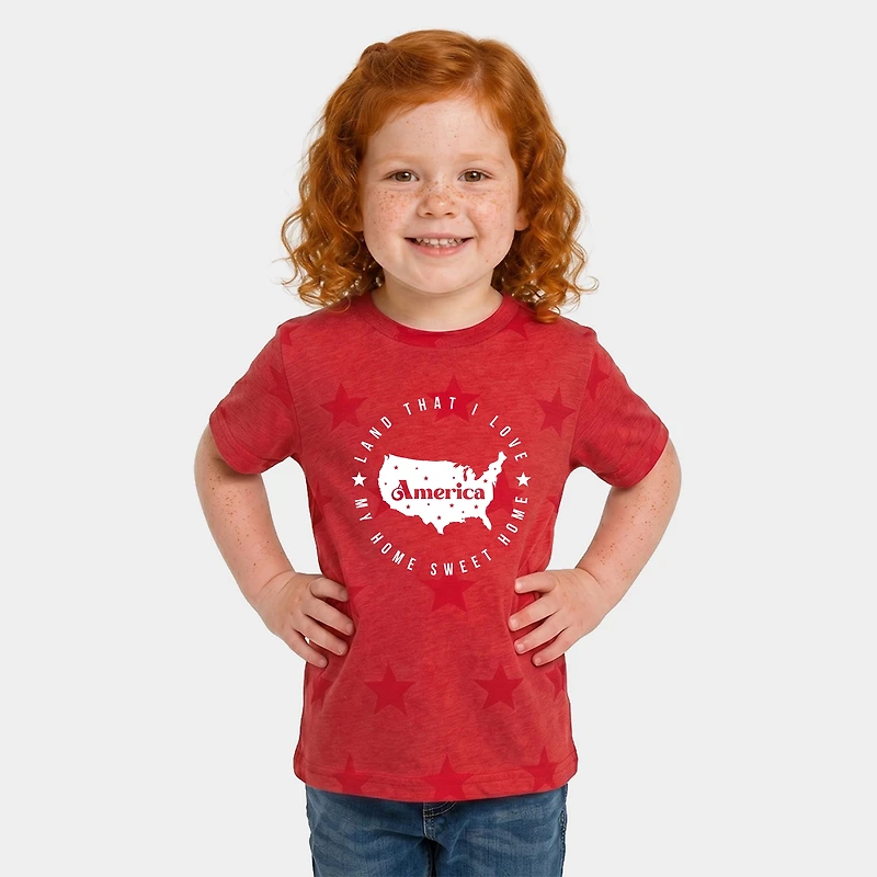 The Juniper Shop - Land That I Love Circle Toddler Short Sleeve Star Tee