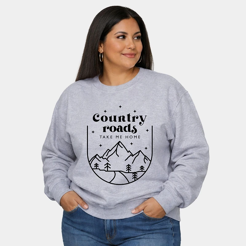 Simply Sage Market - Country Roads Mountains  Women's Plus Sized Graphic Sweatshirt