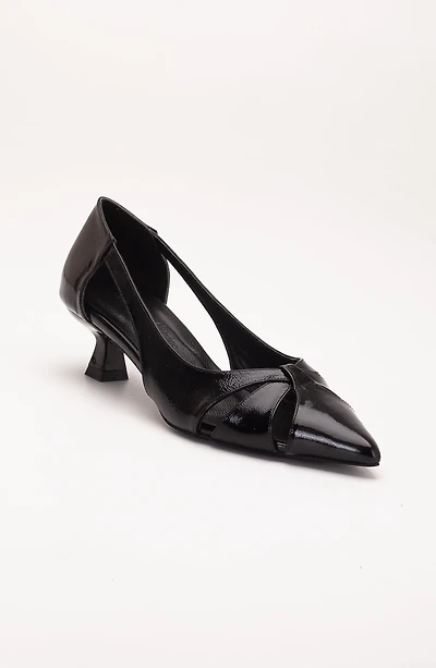 Forever & Always Womens Sidal Kitten Heel Leather Pumps