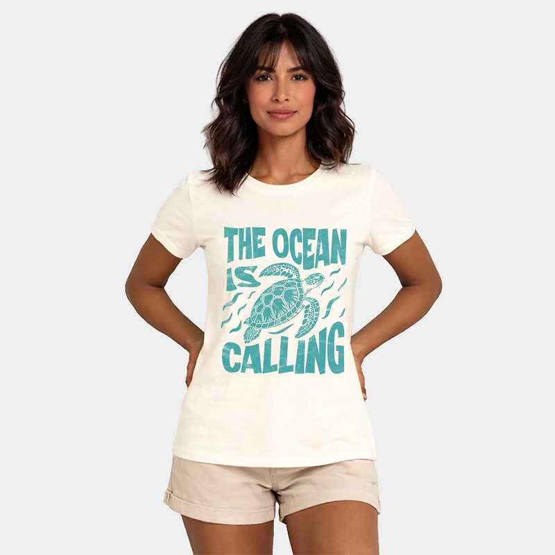 Simply Sage Market - The Ocean Is Calling Turtle Women's Short Sleeve Graphic T-Shirt