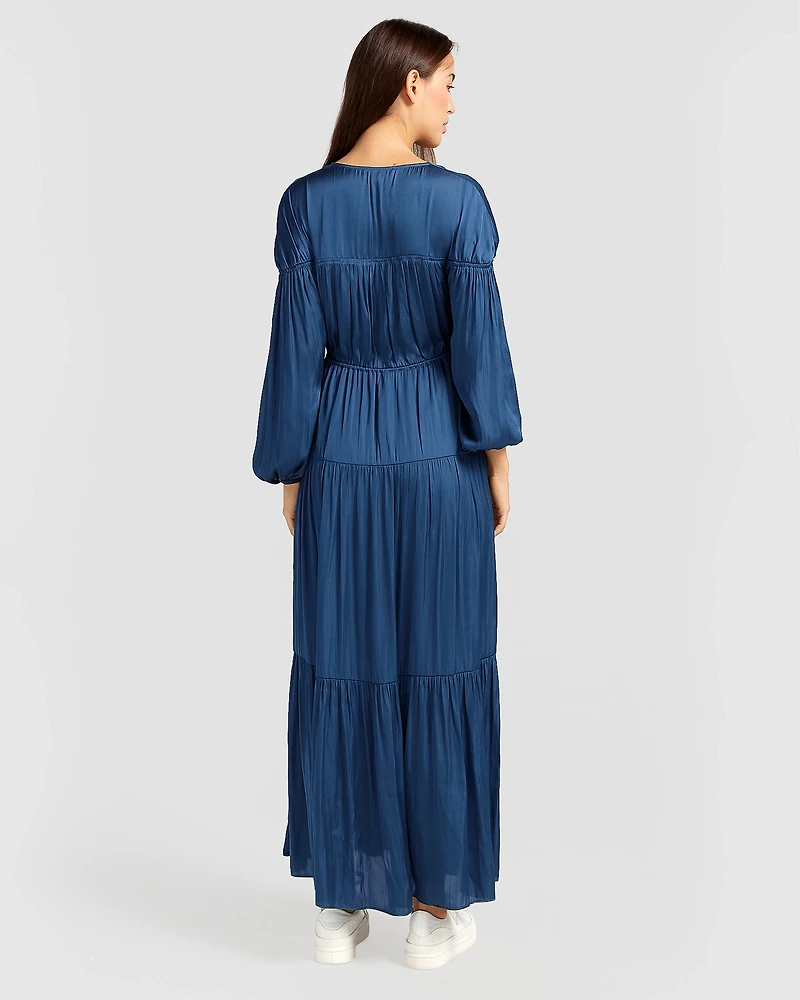 Belle & Bloom Womens Window Seat Tiered Maxi Dress
