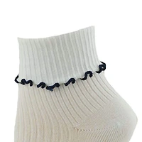 Wear Sierra Girl's Turn Cuff Lettuce Edge Socks