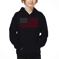 LA Pop Art Boy's Word Hoodie - Proud To Be An American
