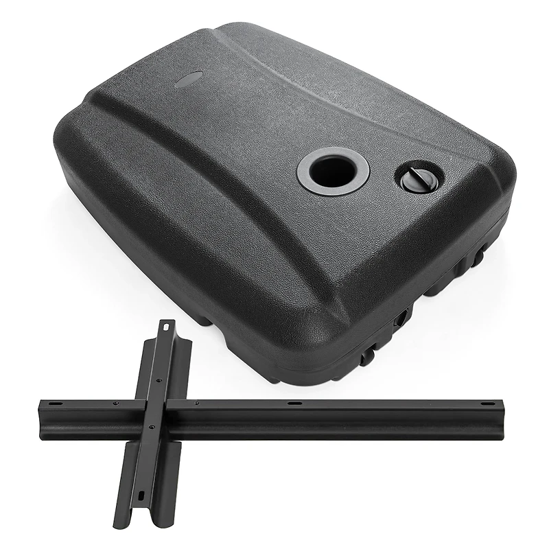 Slickblue Fillable Cantilever Umbrella Base with Wheels Cross Bracket 220 lb Black