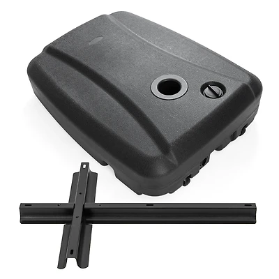 Slickblue Fillable Cantilever Umbrella Base with Wheels Cross Bracket 220 lb Black