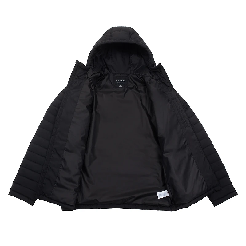Rokka&Rolla Mens Lightweight Hooded Puffer Jacket