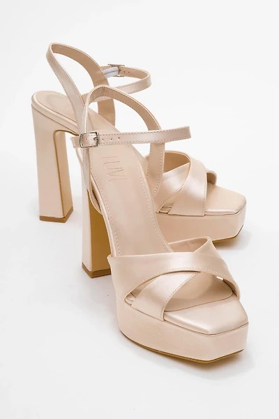 Prologue Shoes Womens Yulia Cross-Strap Platform Heel Sandal