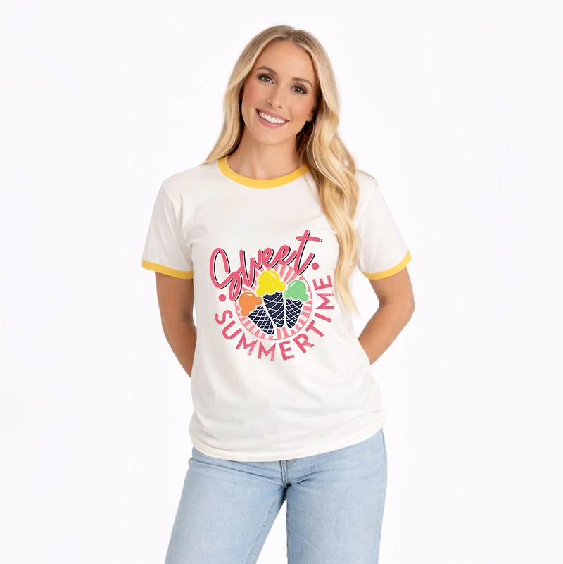 Simply Sage Market - Sweet Summer Time Women's Ringer Graphic T-Shirt