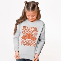 The Juniper Shop - Youth Graphic Sweatshirt Hey There Pumpkin Checkered
