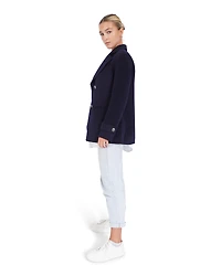Belle & Bloom Womens Forget You Wool Blend Military Peacoat