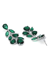 AGP PARIS Womens Leaf Cluster Statement Drop Earrings