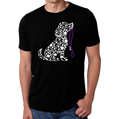 LA Pop Art Men's Cotton-Poly Word T-Shirt - Dog Leash