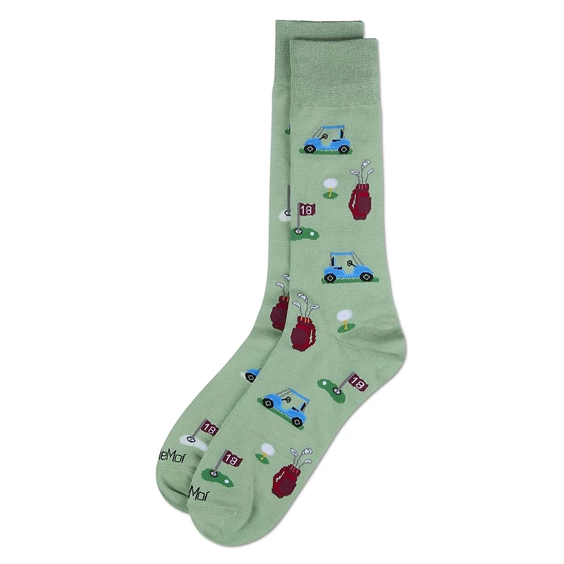 MeMoi Men's Tee Time Rayon From Bamboo Crew Socks