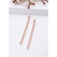 AGP PARIS Womens Pink Long Linear Drop Earrings