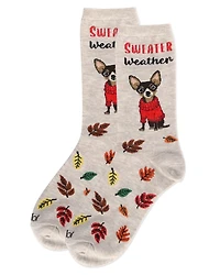 MeMoi Women's Sweater Weather Bamboo Crew Socks