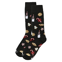 MeMoi Men's Milk & Cookies Holiday Crew Socks