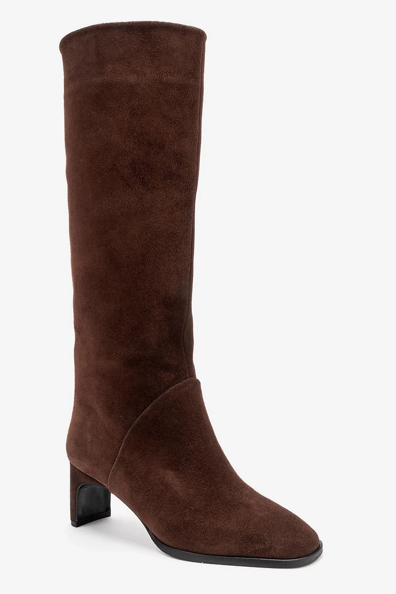 Forever & Always Womens Taly Leather Block Heel Knee High Boots