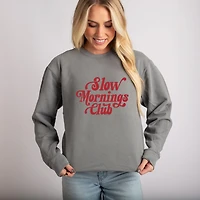 Simply Sage Market - Slow Mornings Club Distressed  Women's Lightweight Garment Dyed Sweatshirt
