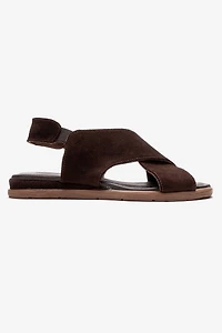 Forever & Always Womens Broods Elastic Leather Slip On Sandalss