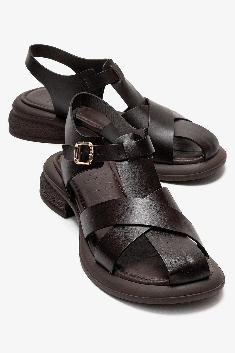Forever & Always Womens Guido Leather Sandals