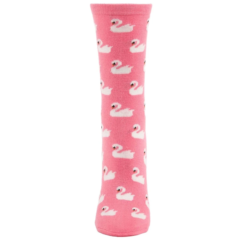 MeMoi Women's Soft White Swan Cashmere Blend Crew Socks