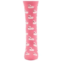 MeMoi Women's Soft White Swan Cashmere Blend Crew Socks