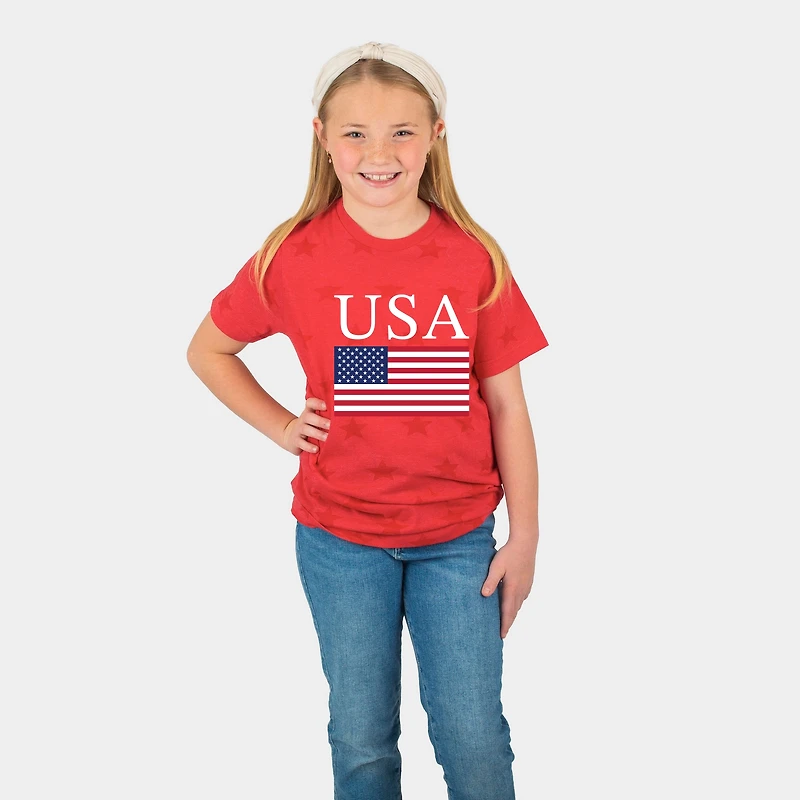 The Juniper Shop - USA Flag Solid Youth Short Sleeve Star Tee
