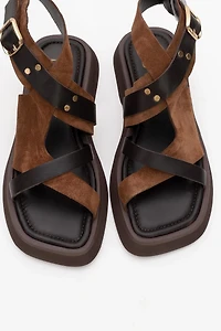 Forever & Always Womens Minnea Suede Leather Sandals