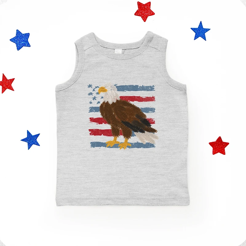 The Juniper Shop - Youth Tank Top Bald Eagle Patriotic Flag