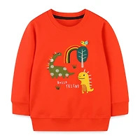 MyKids-USA Baby Boy Dinosaur Embroidered Pattern O-Neck Pullover Hoodie