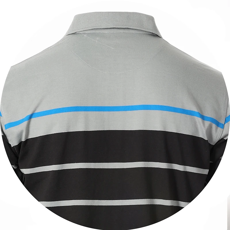 Gioberti Men's Single Stripe Polo Shirt With Pocket