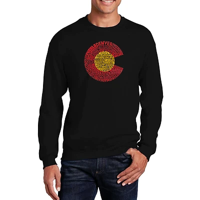 LA Pop Art Colorado - Mens Word Crew Sweatshirt