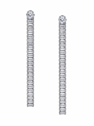AGP PARIS Womens Linear Crystal Tassel Drop Earrings