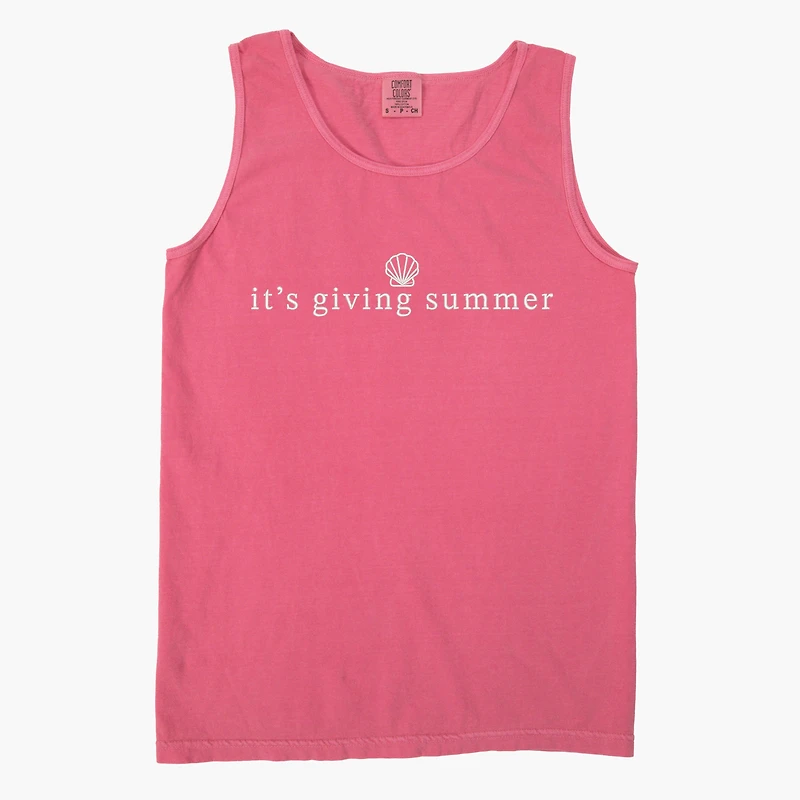 Simply Sage Market - Embroidered It's Giving Summer Women's Garment Dyed Graphic Tank Top
