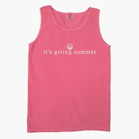 Simply Sage Market - Embroidered It's Giving Summer Women's Garment Dyed Graphic Tank Top