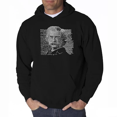 LA Pop Art Mark Twain - Men's Word Hooded Sweatshirt