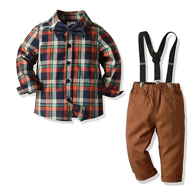 Laurenza's Toddler Boys Flannel Suspenders Set